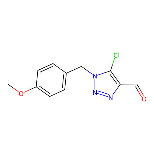 5-chloro-1-(4-methoxybenzyl)-1H-1,2,3-triazole-4-carbaldehyde structure
