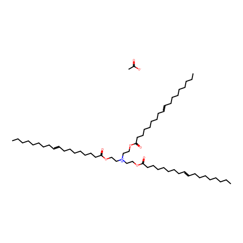 Tris(2-octadec-9-enoyloxyethyl)azanium acetate structure