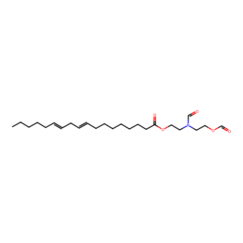 2-[formyl(2-formyloxyethyl)amino]ethyl (9E,12E)-octadeca-9,12-dienoate structure