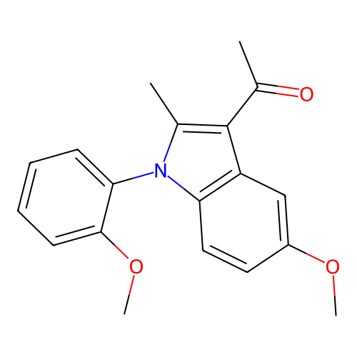 1-[5-Methoxy-1-(2-methoxyphenyl)-2-methylindol-3-yl]ethanone structure