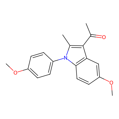 1-[5-methoxy-1-(4-methoxyphenyl)-2-methyl-1H-indol-3-yl]ethanone structure