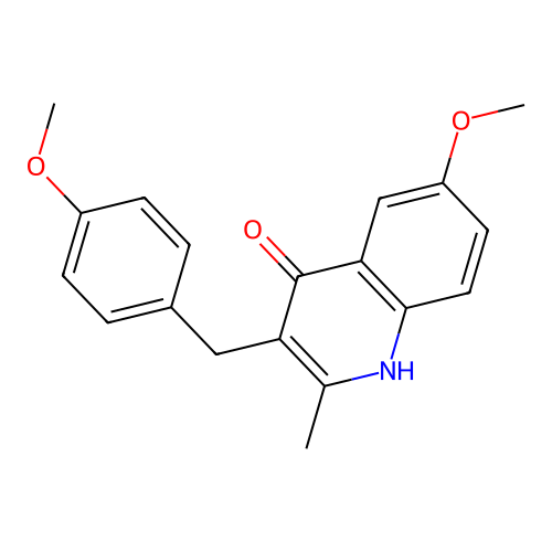 6-Methoxy-3-(4-methoxybenzyl)-2-methyl-4-quinolinol structure