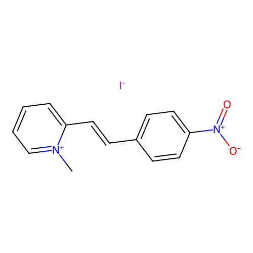 1-methyl-2-[(E)-2-(4-nitrophenyl)vinyl]pyridinium structure