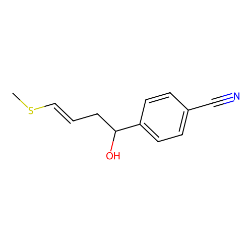 Benzonitrile, 4-[1-hydroxy-4-(methylthio)-3-butenyl]-, (Z)- structure