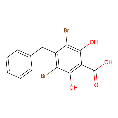 gamma-Resorcylic acid, 4-benzyl-3,5-dibromo- structure