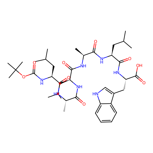 tert-Butyloxycarbonyl-leucyl-alanyl-leucyl-alanyl-leucyl-tryptophan structure