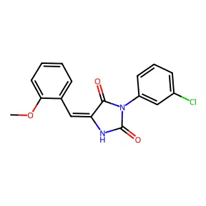 3-(3-Chlorophenyl)-5-[(2-methoxyphenyl)methylidene]imidazolidine-2,4-dione structure