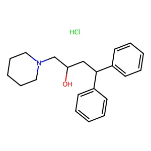 1-Piperidineethanol, alpha-(2,2-diphenylethyl)-, hydrochloride structure