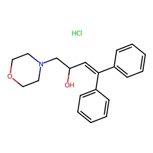 4-Morpholineethanol, alpha-(2,2-diphenylvinyl)-, hydrochloride structure