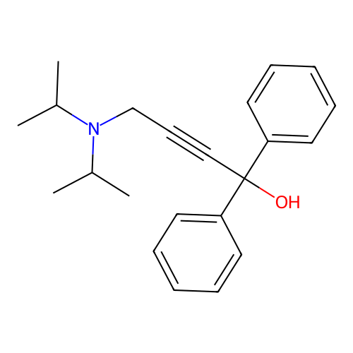 4-[Di(propan-2-yl)amino]-1,1-diphenylbut-2-yn-1-ol structure