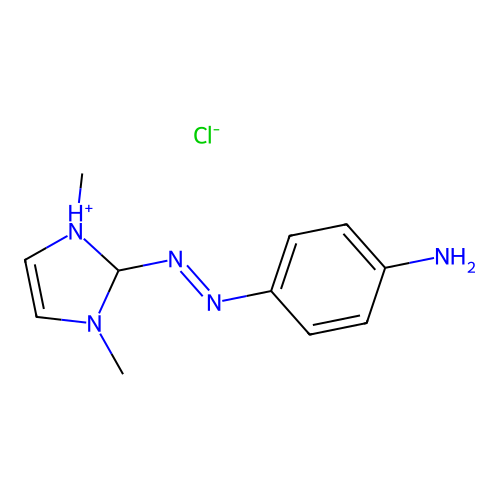 4-[(1,3-Dimethyl-1,2-dihydroimidazol-1-ium-2-yl)diazenyl]aniline;chloride structure