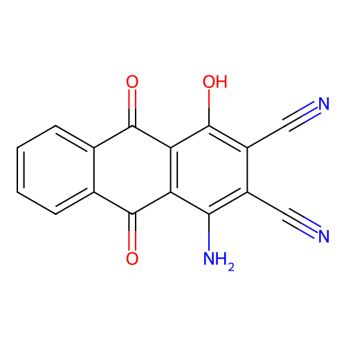 1-Amino-4-hydroxy-9,10-dioxoanthracene-2,3-dicarbonitrile structure