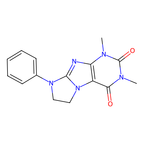 1,3-dimethyl-8-phenyl-7,8-dihydro-1H-imidazo[2,1-f]purine-2,4(3H,6H)-dione structure