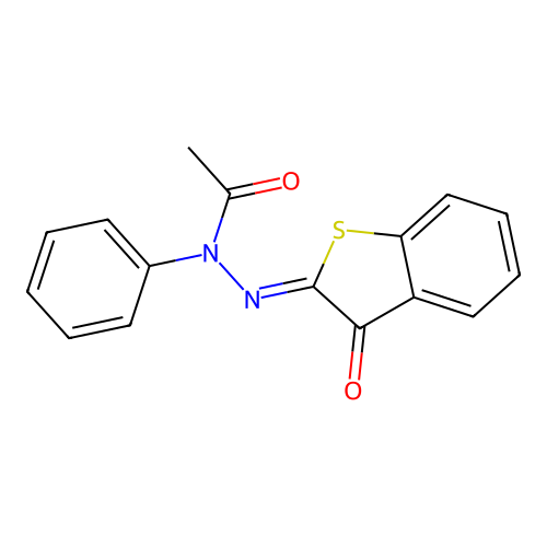 N-[(3-ketobenzothiophen-2-ylidene)amino]-N-phenyl-acetamide structure