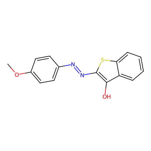(Z)-2-(2-(4-methoxyphenyl)hydrazono)benzo[b]thiophen-3(2H)-one structure