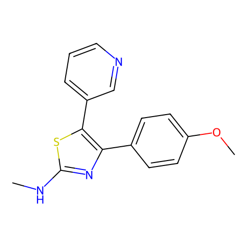 2-Thiazolamine, 4-(4-methoxyphenyl)-N-methyl-5-(3-pyridinyl)- structure