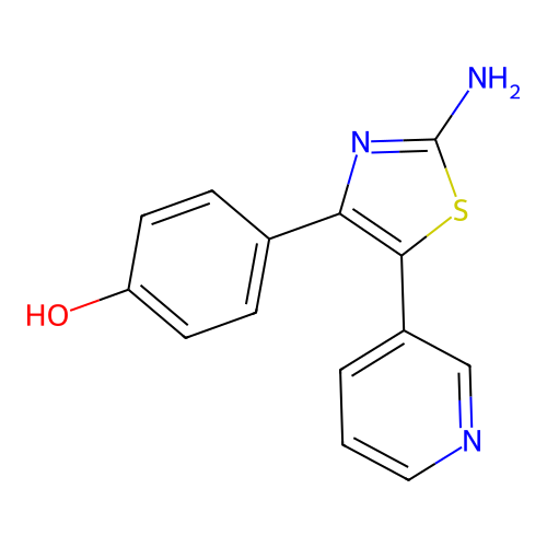 Phenol, 4-(2-amino-5-(3-pyridinyl)-4-thiazolyl)- structure
