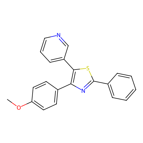 Pyridine, 3-(4-(4-methoxyphenyl)-2-phenyl-5-thiazolyl)- structure