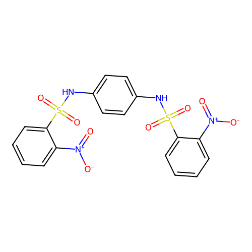 2-nitro-N-[4-[(2-nitrophenyl)sulfonylamino]phenyl]benzenesulfonamide structure