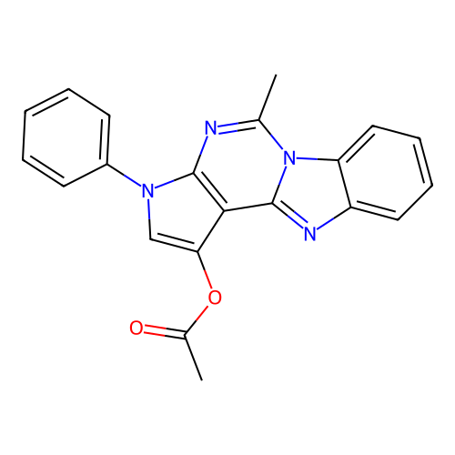 5-methyl-3-phenyl-3H-benzo[4,5]imidazo[1,2-c]pyrrolo[3,2-e]pyrimidin-1-yl acetate structure