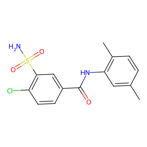 4-chloro-N-(2,5-dimethylphenyl)-3-sulfamoylbenzamide structure