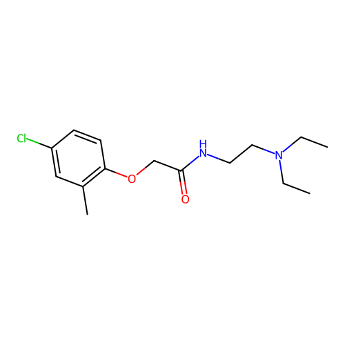 Acetamide, 2-((4-chloro-o-tolyl)oxy)-N-(2-(diethylamino)ethyl)- structure