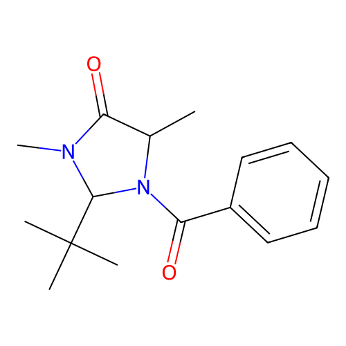 1-Benzoyl-2-tert-butyl-3,5-dimethyl-4-imidazolidinone structure