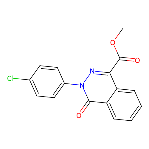 Methyl 3-(4-chlorophenyl)-4-oxo-3,4-dihydro-1-phthalazinecarboxylate structure
