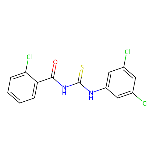 2-chloro-N-[(3,5-dichlorophenyl)carbamothioyl]benzamide structure