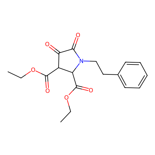 Diethyl 4,5-dioxo-1-(2-phenylethyl)pyrrolidine-2,3-dicarboxylate structure