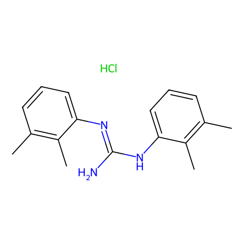 N,N'-bis(dimethylphenyl)guanidine monohydrochloride structure