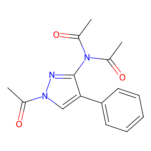 Diacetamide, N-(1-acetyl-4-phenylpyrazol-3-yl)- structure