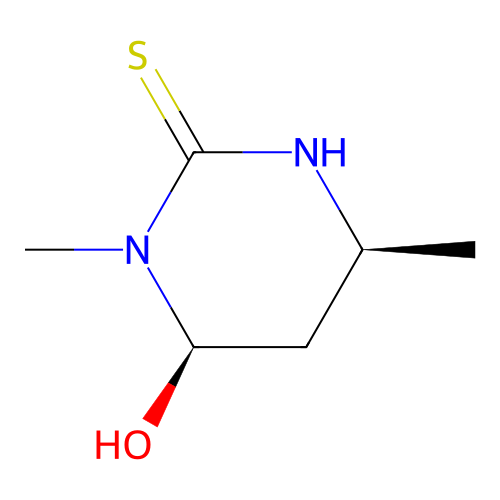 (4S,6R)-6-hydroxy-1,4-dimethyl-1,3-diazinane-2-thione structure