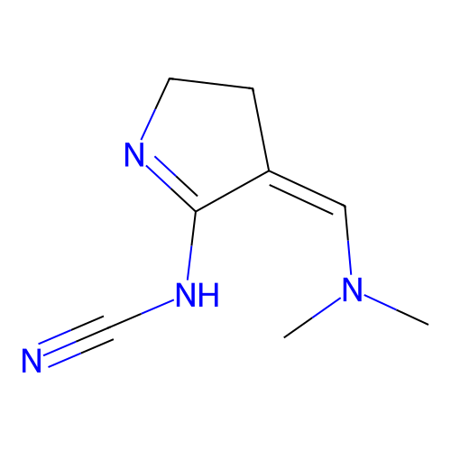 Cyanamide, (3-((dimethylamino)methylene)-2-pyrrolidinylidene)- structure