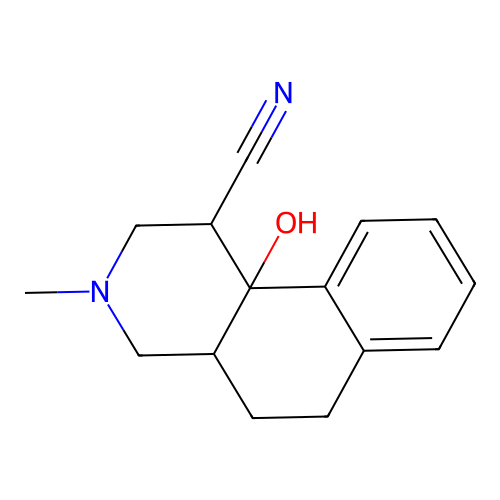 10b-hydroxy-3-methyl-1,2,3,4,4a,5,6,10b-octahydrobenzo[f]isoquinoline-1-carbonitrile structure