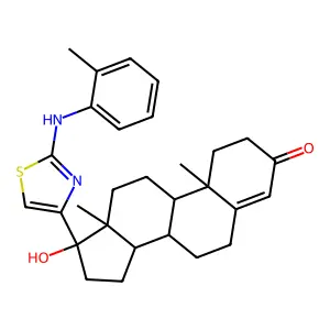 Androst-4-en-3-one, 17-alpha-hydroxy-17-beta-(2-(o-toluidino)-4-thiazolyl) structure