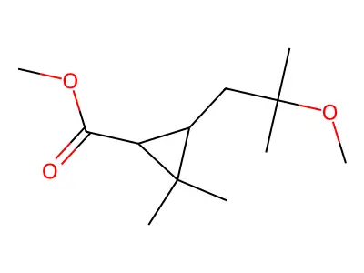 Cyclopropanecarboxylic Acid, 3-(2-methoxy-2-methylpropyl)-2,2-dimethyl-, Methyl Ester structure