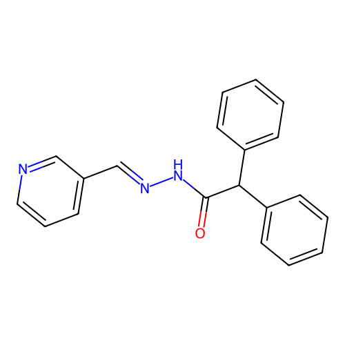 2,2-diphenyl-N'-(3-pyridinylmethylene)acetohydrazide structure