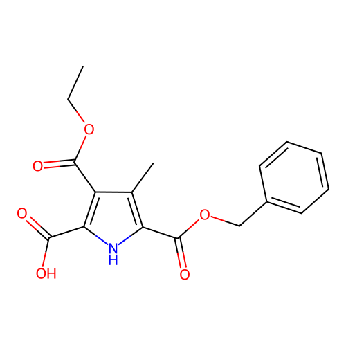 5-((Benzyloxy)carbonyl)-3-(ethoxycarbonyl)-4-methyl-1H-pyrrole-2-carboxylic acid structure
