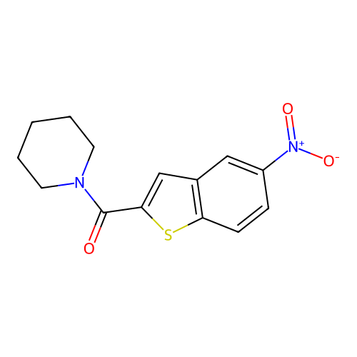 Piperidine, 1-[(5-nitrobenzo[b]thien-2-yl)carbonyl]- structure