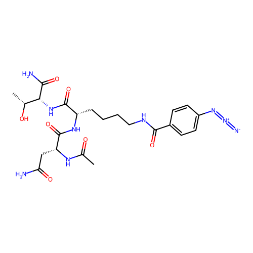 N(alpha)-Acetylasparaginyl-lysyl-N(epsilon)-4-azidobenzoyl-threoninamide structure