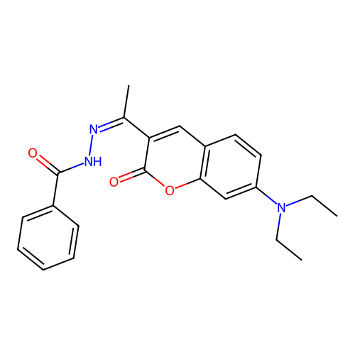 N'-{(1Z)-1-[7-(diethylamino)-2-oxo-2H-chromen-3-yl]ethylidene}benzohydrazide structure