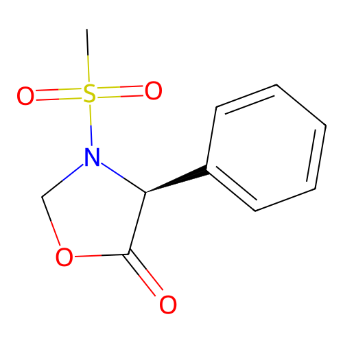 (4S)-3-methylsulfonyl-4-phenyl-1,3-oxazolidin-5-one structure