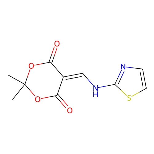 2,2-Dimethyl-5-[(1,3-thiazol-2-ylamino)methylidene]-1,3-dioxane-4,6-dione structure