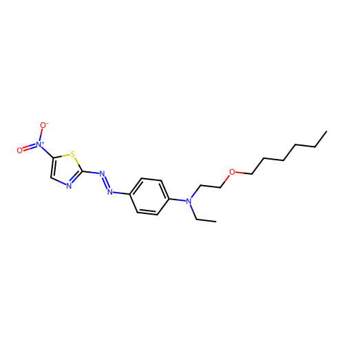 N-Ethyl-N-(2-(hexyloxy)ethyl)-4-((5-nitrothiazol-2-yl)azo)aniline structure