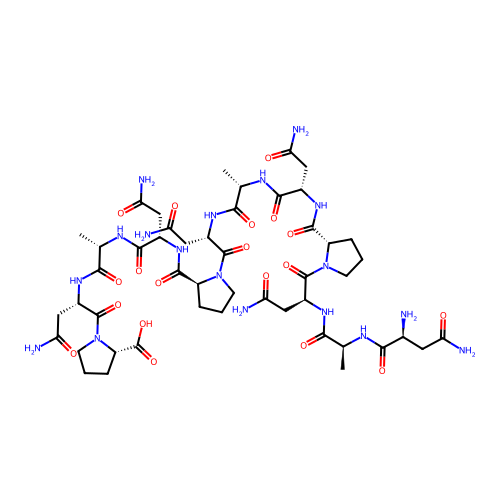 (Asparaginyl-alanyl-asparaginyl-proline)3 structure