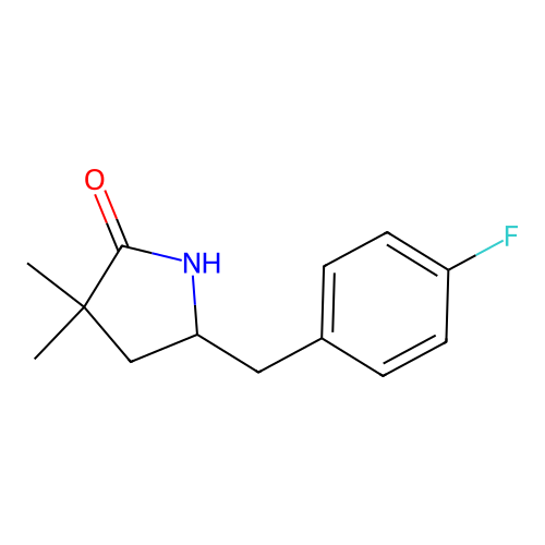2-Pyrrolidinone, 5-((4-fluorophenyl)methyl)-3,3-dimethyl- structure