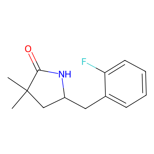 2-Pyrrolidinone, 5-((2-fluorophenyl)methyl)-3,3-dimethyl- structure