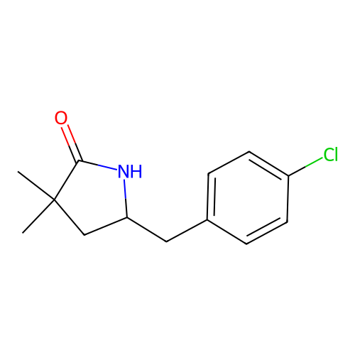 2-Pyrrolidinone, 5-((4-chlorophenyl)methyl)-3,3-dimethyl- structure