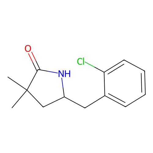 2-Pyrrolidinone, 5-((2-chlorophenyl)methyl)-3,3-dimethyl- structure